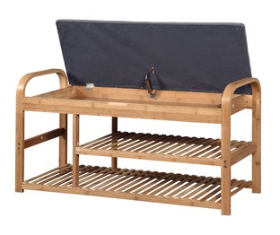 ST13 ławka / stojak na buty bambus - popielaty (1p=1szt)