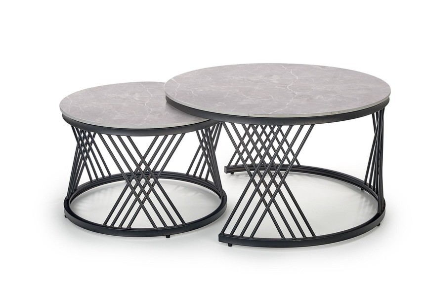 FLAMINGO set of 2 coffee tables, grey marble