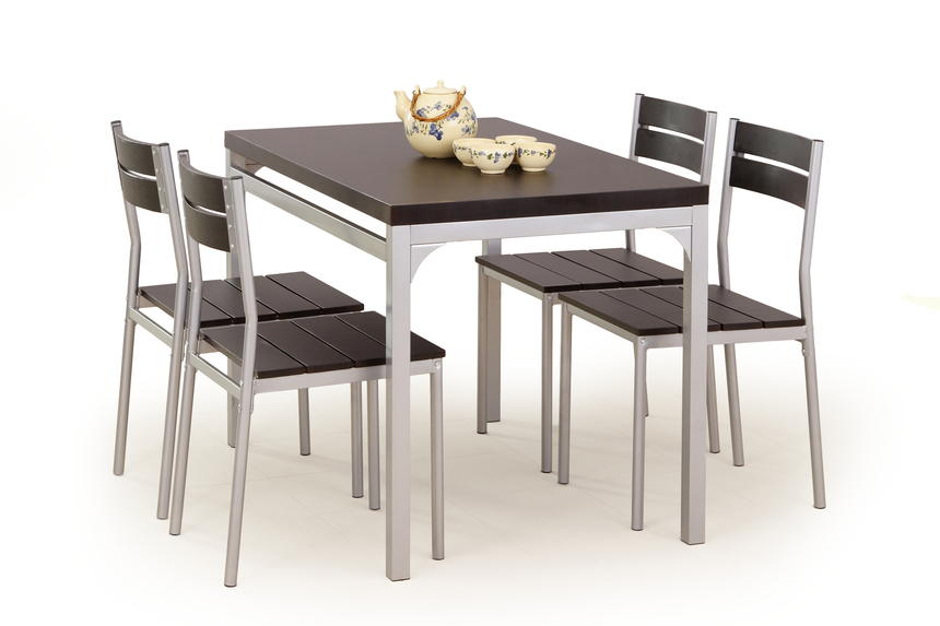 MALCOLM zestaw stół + 4 krzesła wenge