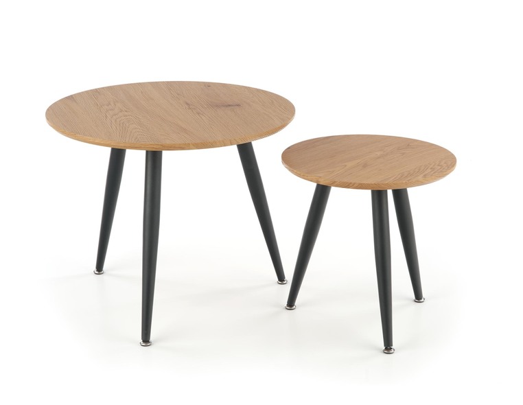 MENTONA 2, set of two coffee tables, color: golden oak / black