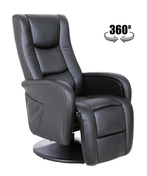 PULSAR recliner z funkcją masażu czarny