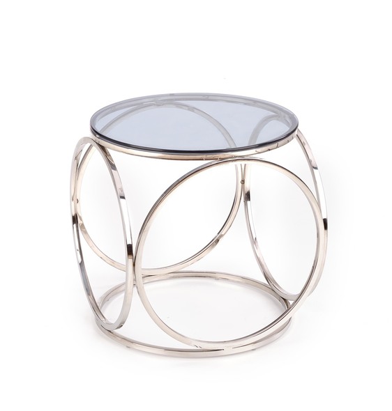 VENUS S ława, stelaż - srebrny, szkło - dymiony (1p=1szt)