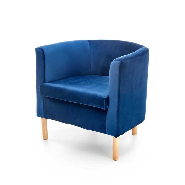 CLUBBY 2 leisure armchair dark blue / natural