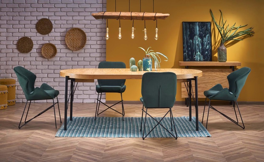 INFERNO extension table, color: natural oak / black