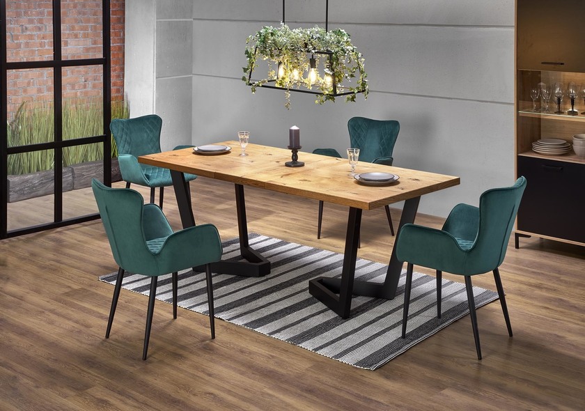 MASSIVE extension table, color: light oak / black