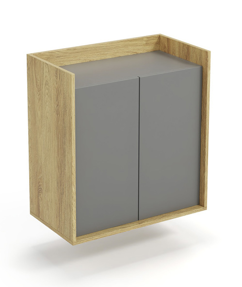 MOBIUS cabinet 2D color: hikora oak/grey