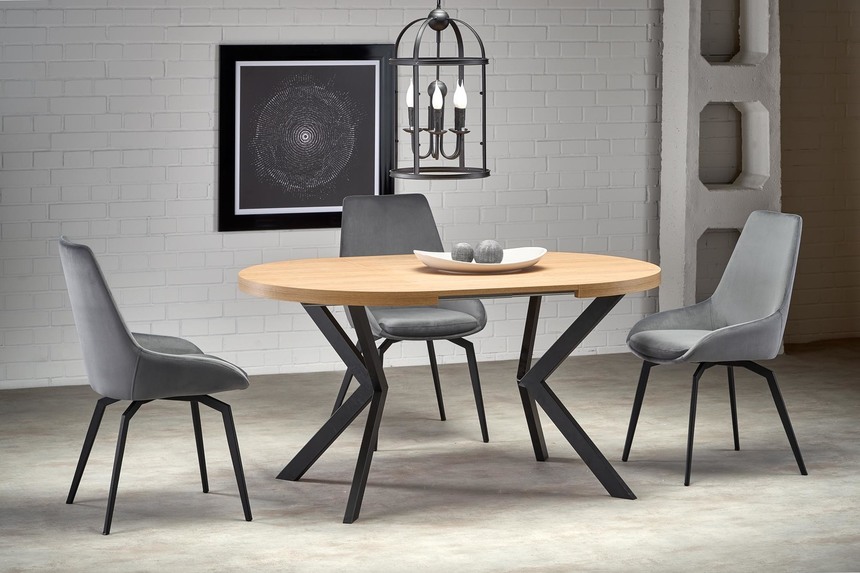 PERONI table golden oak/black