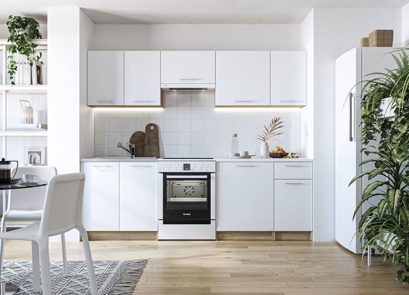 DARIA 240 kuchnia zestaw korpus: dąb sonoma, fronty: białe (10p=1kpl)