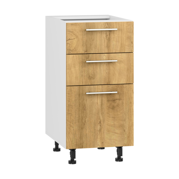VENTO DS3-40/82 lower cabinet with drawers, color: white/honey oak