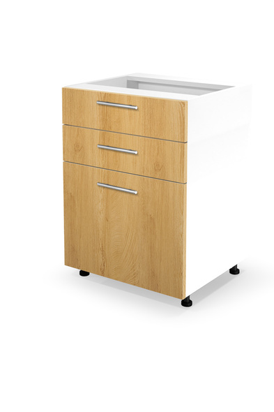 VENTO DS3-60/82 lower cabinet with drawers, color: white/honey oak