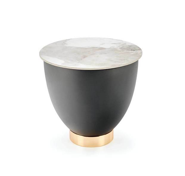 CECILIA_S coffee table, marble / grey / gold