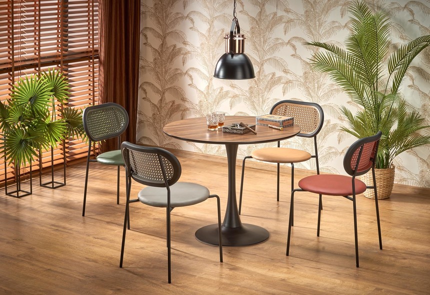 OLMO round table, walnut / black