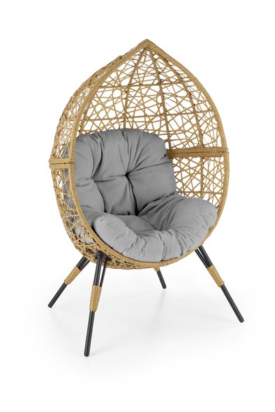 OSKAR garden chair, natural / light grey