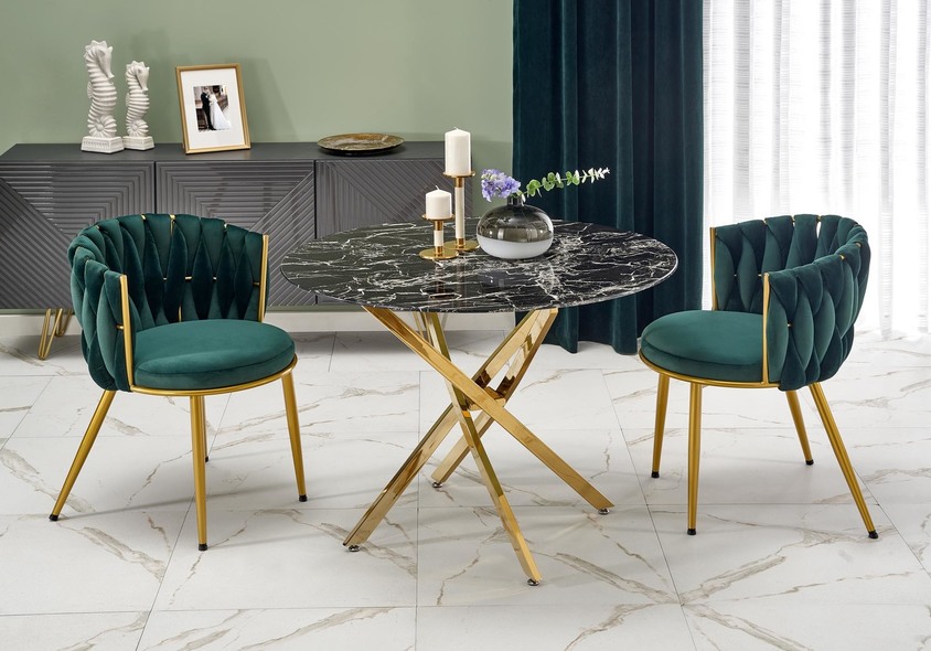 RAYMOND 2 table, black marble / gold