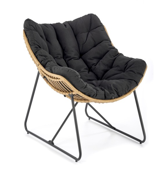 WHISPER leisure chair, black / natural