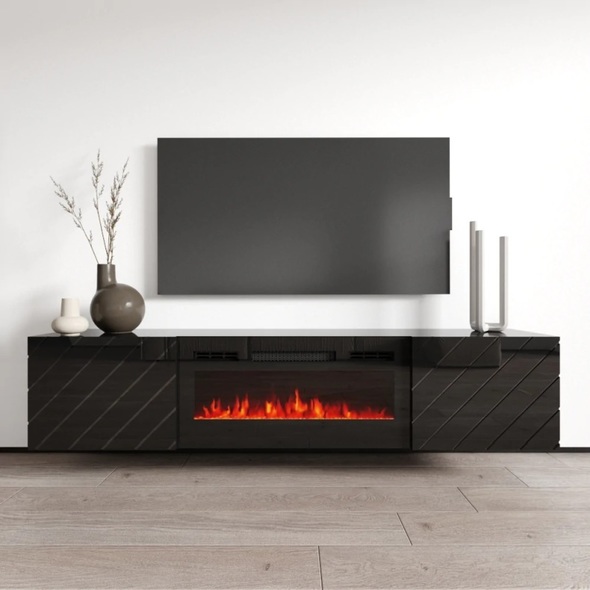 LUXE EF szafka RTV czarny