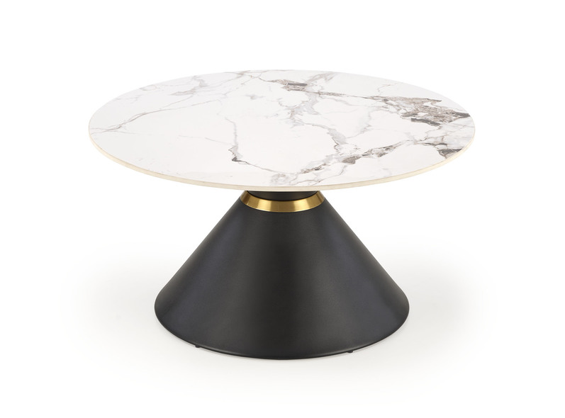 GORETTI coffee table, white marble / black