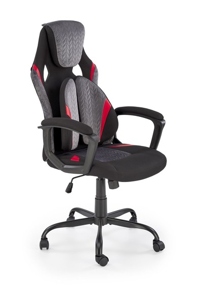 JENSEN  office chair, black / grey / red