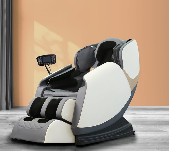 SOLARIA massage chair / heating function / colors: cream / grey / gold