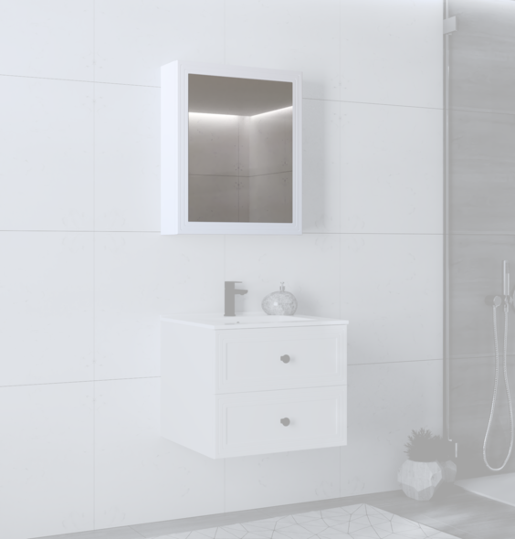TORETO Mirror cabinet 70x60/1D (MDF frame) white