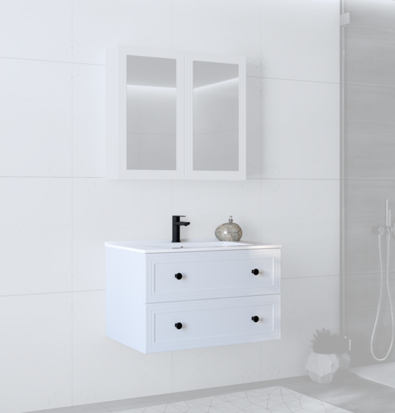 TORETO Sink cabinet 80/2S (MDF frame) white