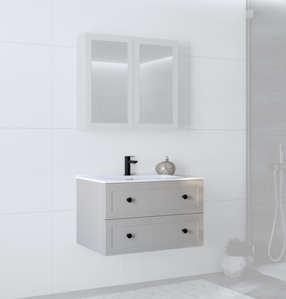 TORETO Sink cabinet 80/2S (MDF frame) cashmere