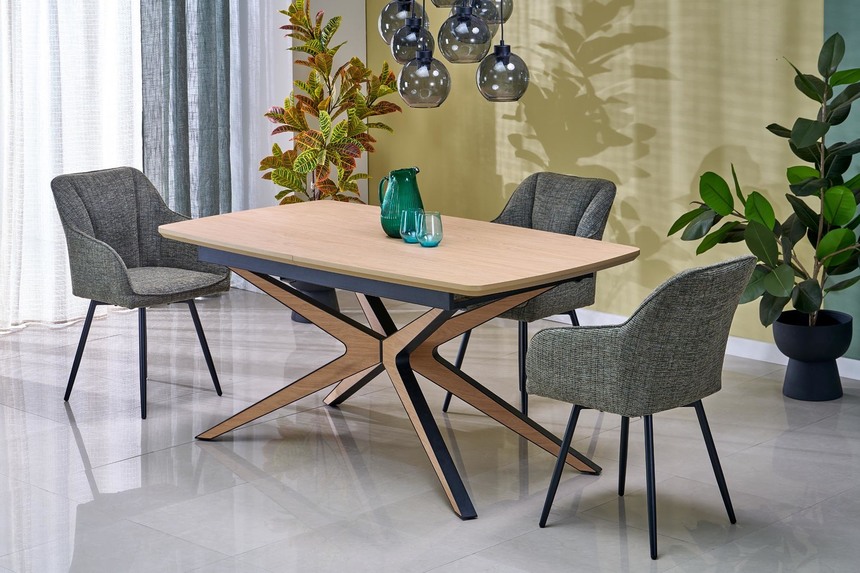 JAMES extension table, natural / black