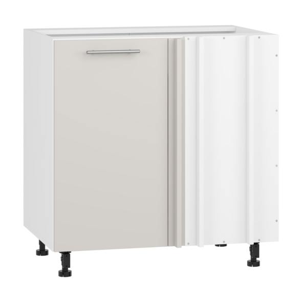VENTO DN-100/82 corner lower cabinet, color: white / cashmere