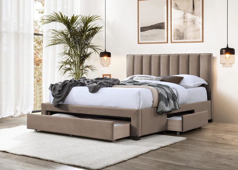 GRACE 160 bed with drawers, color: beige