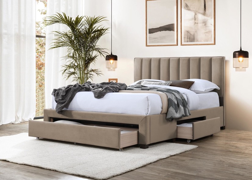 GRACE 160 bed with drawers, color: beige