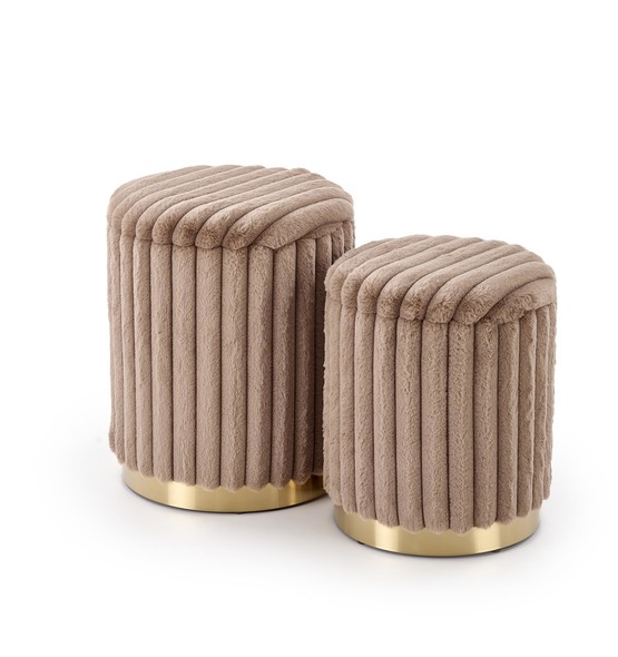 FIDO set of two stools: color: cappuccino / gold