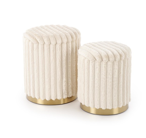 FIDO set of two stools: color: cream / gold