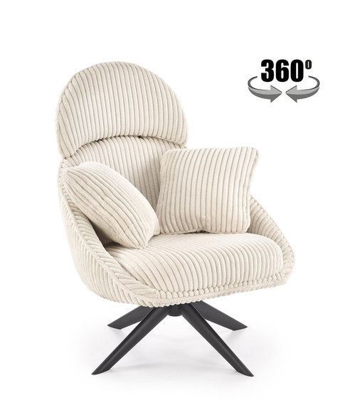 MERRY 2 leisure chair with swivel function, cream