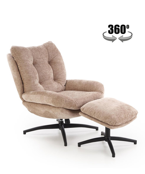PESTO armchair with ottoman / rocking function, color: beige