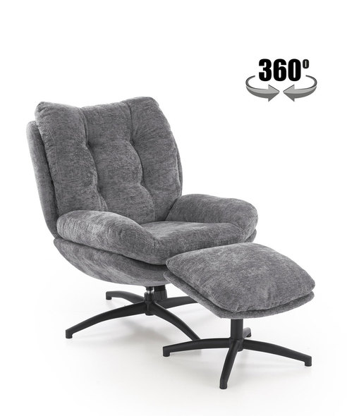 PESTO armchair with ottoman / rocking function, color: grey