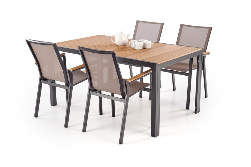 FIERRO stół prostokątny, brązowy / czarny (1p=1szt)