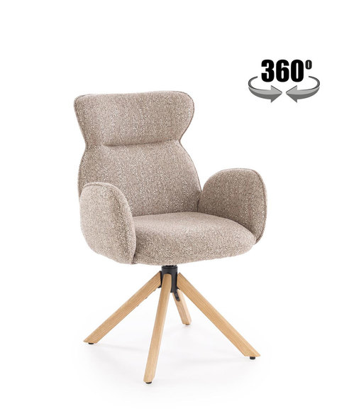 K585 chair, dark beige / natural oak