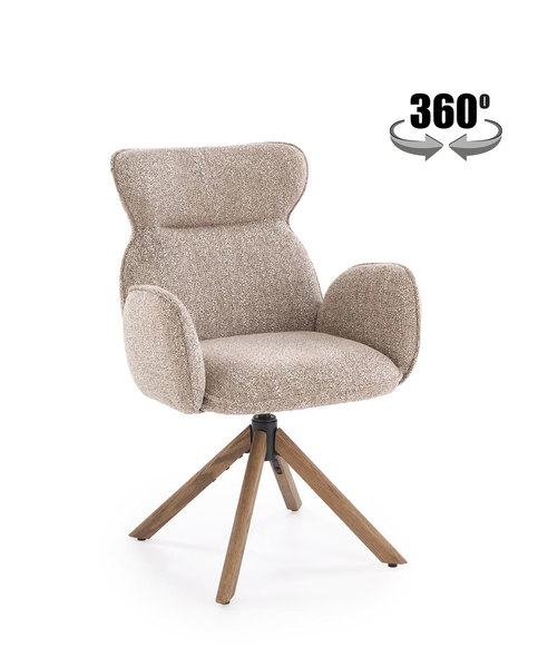K585 chair, dark beige / l.walnut