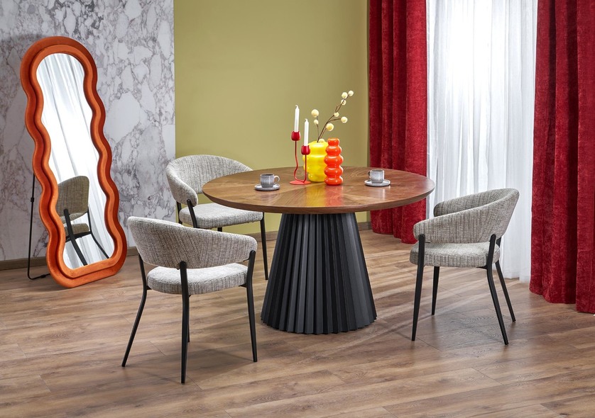 HEVELIUS table, top - walnut, leg - black
