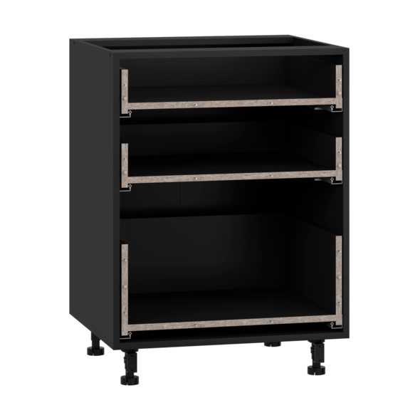 VENTO D3S_H-60/82 carcass, lower cabinet with drawers black