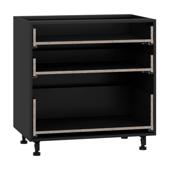 VENTO D3S_H-80/82 carcass, lower cabinet with drawers black