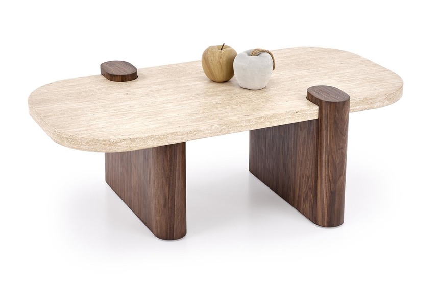CANOA c.table travertine / walnut