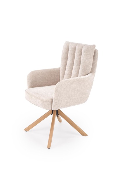 K594 chair, beige / natural oak