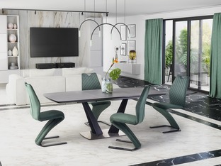 FANGOR extension table, color: top - dark grey, legs - black