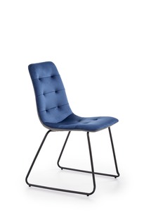 K321 krzesło stelaż - czarny, tapicerka - granatowy / popielaty (1p=4szt)