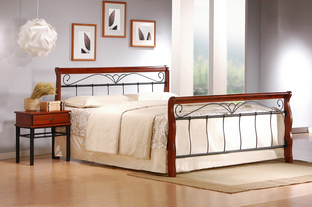 Zdjęcie do “VERONICA bed 160 cm color: ant. cherry/black”.