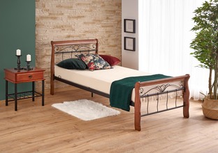VERONICA bed 90 cm color: ant. cherry/black