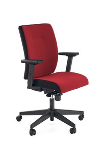 POP fotel pracowniczy, kolor: pasek boczny - czarny RN60999, front - czerwony M04
