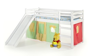 NEO PLUS - łóżko piętrowe ze zjeżdżalnią i materacem - biały (4p=1szt)