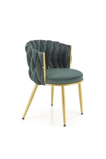 K517 krzesło ciemny zielony / złoty